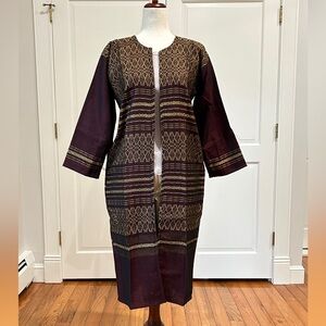 Hand loom vintage long blazer made in Oaxaca mex.